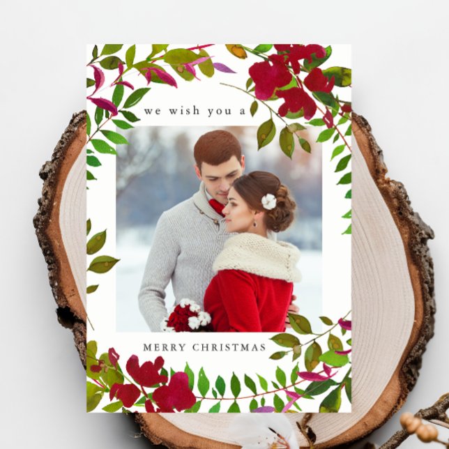 Cartão de Natal de Férias Botânico Feriado (Criador carregado)