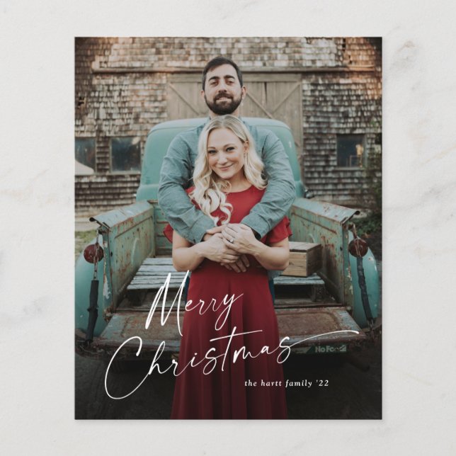 Cartão de Natal de Férias com Foto de Feliz Natal  (Frente)
