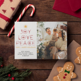 Cartão de Natal de Férias de 1 Foto Minimalista Mo