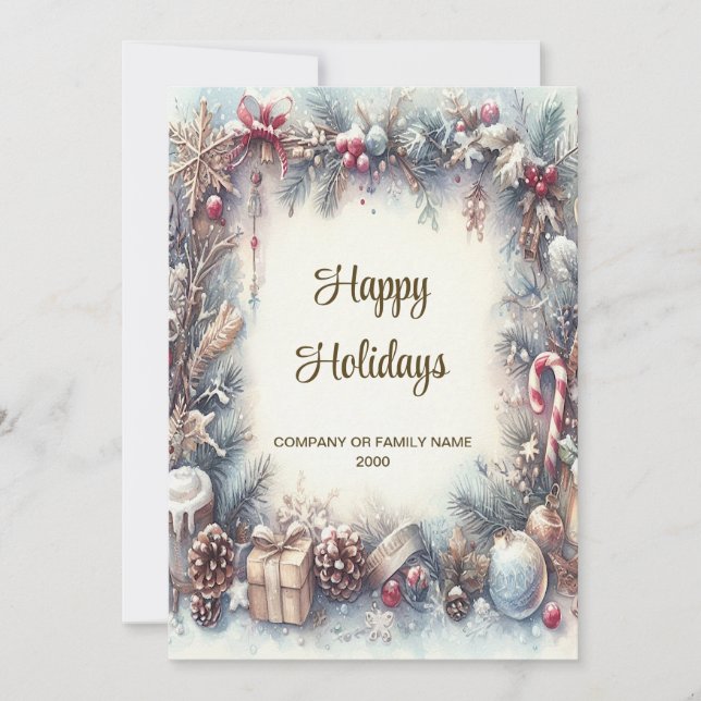 Cartão de Natal de Férias de inverno (Frente)