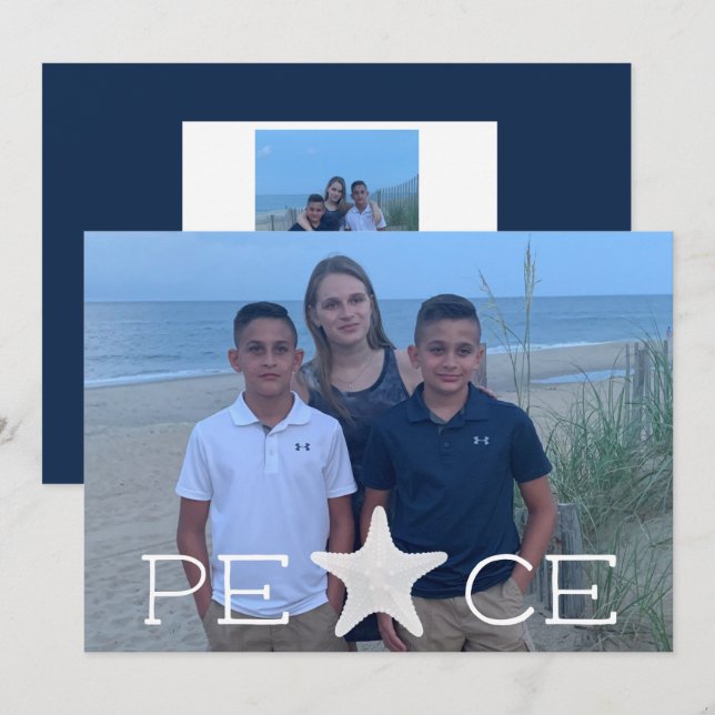 Cartão de Natal de Férias de Paz (Frente/Verso)