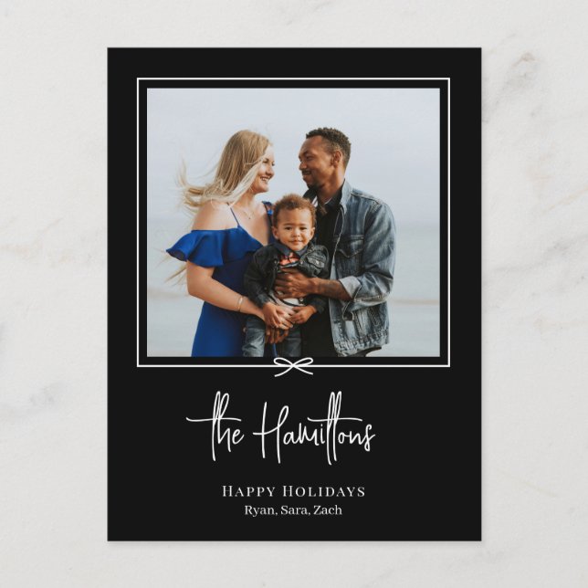 Cartão de Natal de Férias de Presente Moderno (Frente)