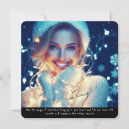 Cartão de Natal de Férias Elegante Fotográfico bon