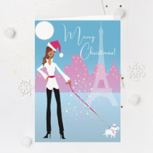 Cartão de Natal de Férias Modernas Africano-Americ