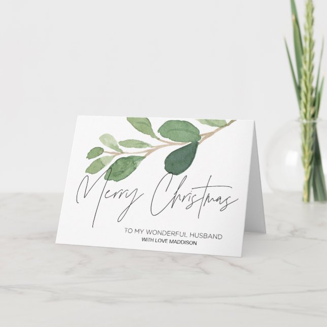 Cartão de Natal de Férias Modernas para Marido (Frente)