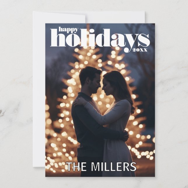 Cartão de Natal de Férias Moderno (Frente)