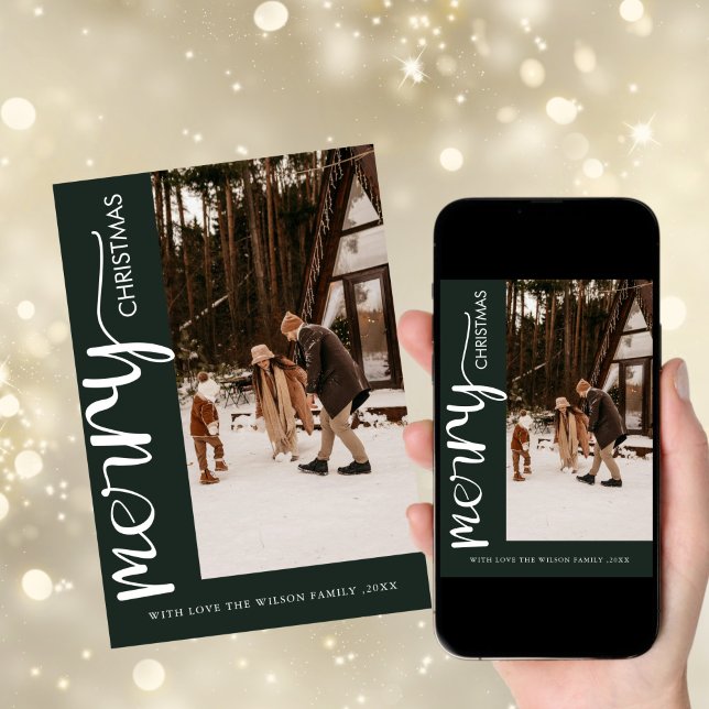 Cartão de Natal de Férias Moderno e Tendencial com (Criador carregado)