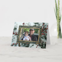 Cartão de Natal de Férias Red Berries de inverno