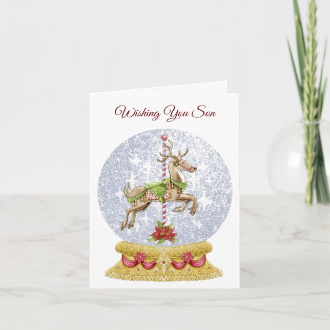 Cartão De Natal De Filho E De Família (Frente)