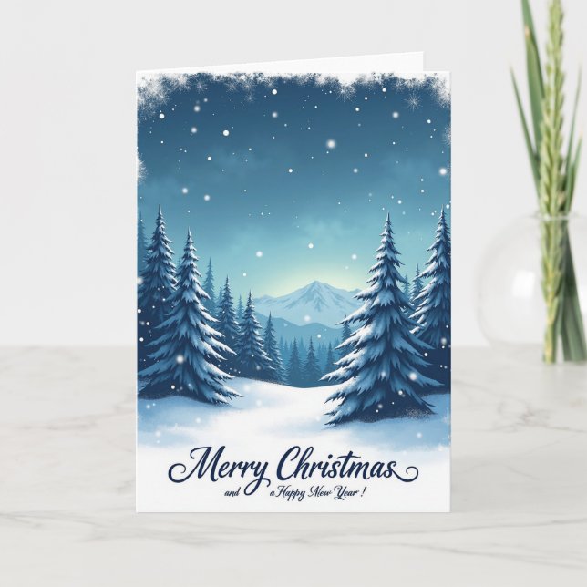 Cartão de Natal de Floresta Perene (Frente)