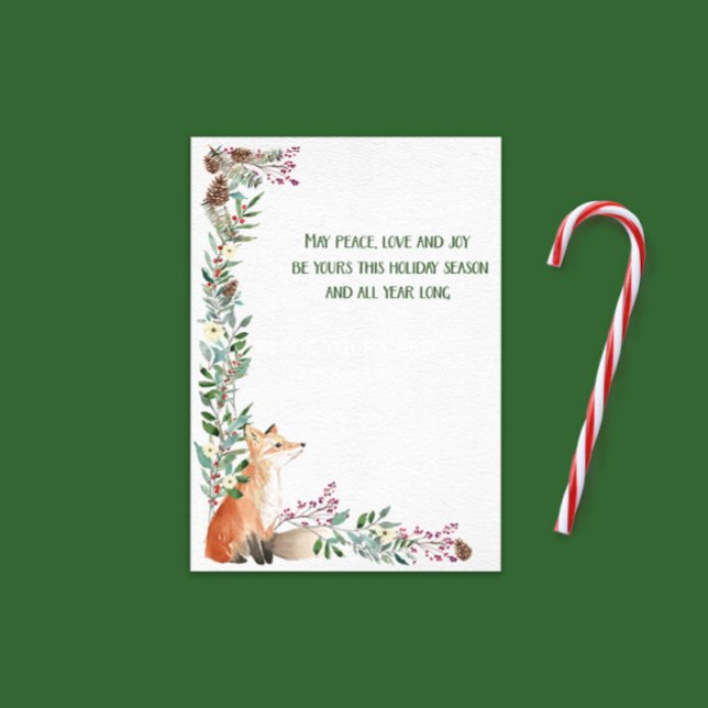 Cartão de Natal de Folhagem de Feriado de Inverno (Criador carregado)