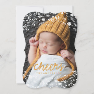 Cartão de Natal de Folhagem de Wreath de inverno