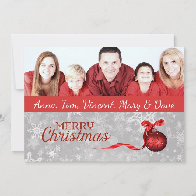 Cartão de Natal de Foto da Família (Frente)