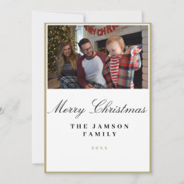 Cartão de Natal de Foto da Família com Moldura Dou