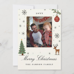 Cartão de Natal de Foto da Família Elegante