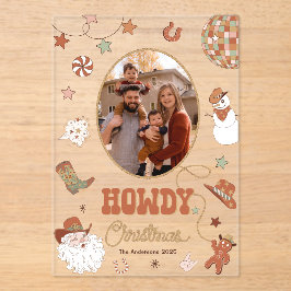 Cartão de Natal de Foto da Família Ocidental Howdy
