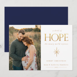 Cartão de Natal de Foto da Família Ouro Hope