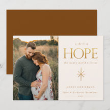 Cartão de Natal de Foto da Família Ouro Hope