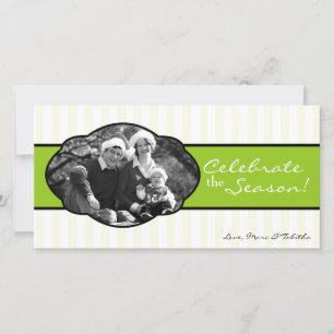 Cartão de Natal de FOTO de Quadros com Linho Branc