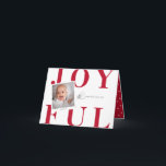 Cartão de Natal de Foto de Tipo Negrito Moderno Ve<br><div class="desc">Bonito e moderno, alegre e ousado tipo vermelho festivo, cartão com fotos de férias. Recursos da placa, foto do solteiro no quadro de estilo polaroide. A Dentro card é complementada com um padrão de ponto de rabisco branco no plano de fundo de cor vermelha correspondente. Modelo para espaços de texto...</div>