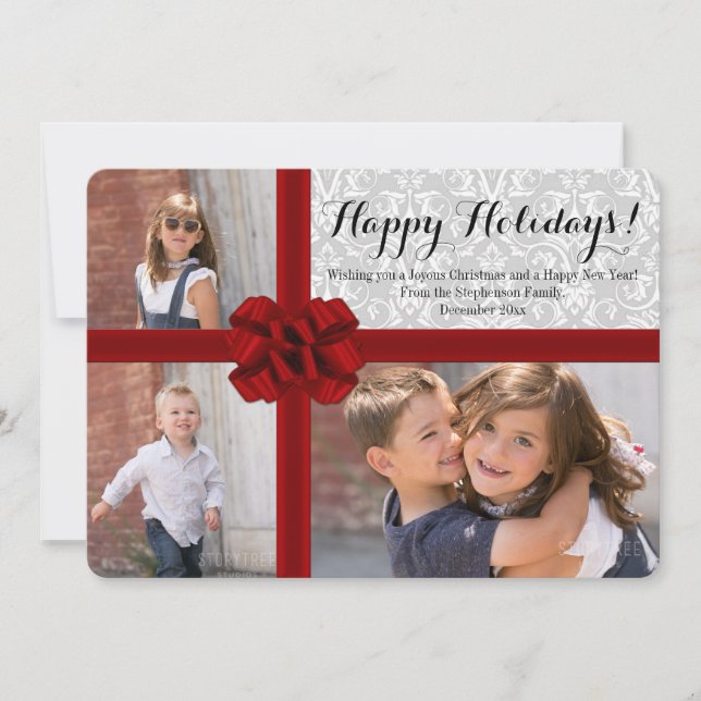 Cartão de Natal de Foto do Grande Arco Vermelho 3 (Frente)