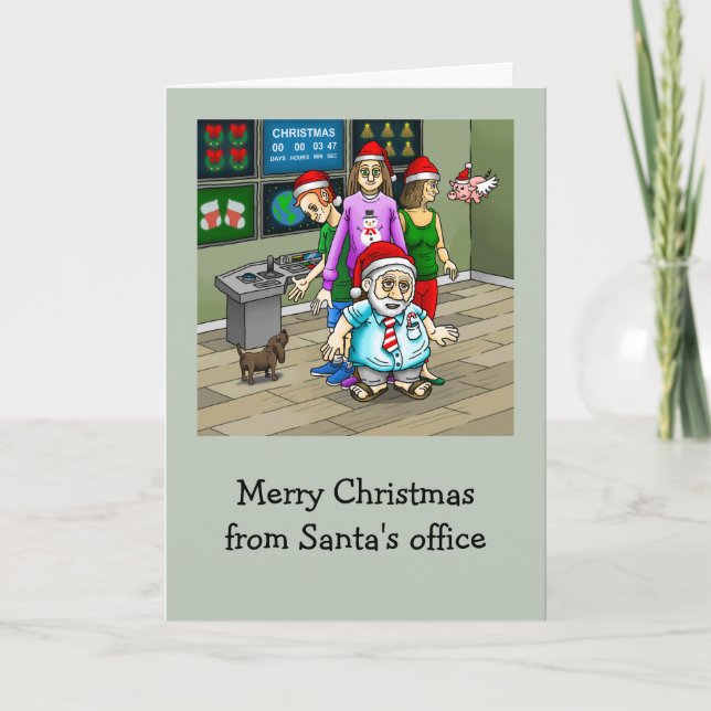 Cartão de Natal de Foto do Office para papais noei (Frente)