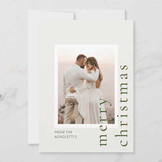 Cartão de Natal de Foto do Solteiro Moderno Minima (Frente)