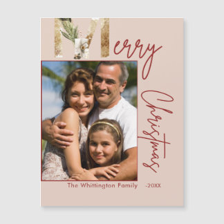 Cartão de Natal de Foto Dourado Minimalista Modern