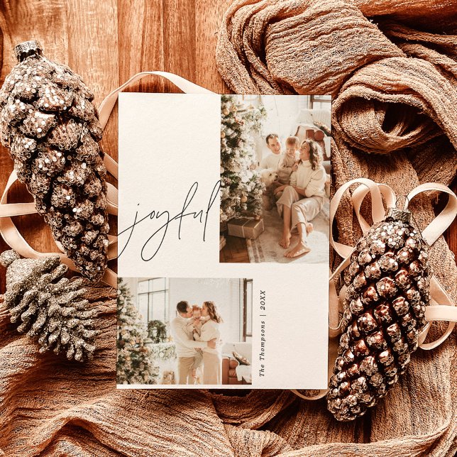 Cartão de Natal de Foto Joyful | Cartão de Férias  (Criador carregado)