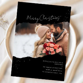 Cartão de Natal de Foto Minimalista Moderno