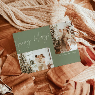 Cartão de Natal de Foto Moderno Boho | Feriados fe
