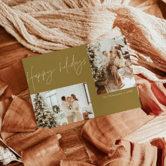 Cartão de Natal de Foto Moderno Boho | Feriados Re