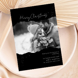 Cartão de Natal de Foto Moderno Minimalista