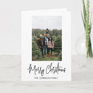 Cartão de Natal de Foto Personalizada Minimalista
