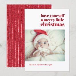 Cartão de Natal de Foto Personalizável Simples Mod