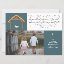 Cartão de Natal de Foto Religiosa com John 3:16