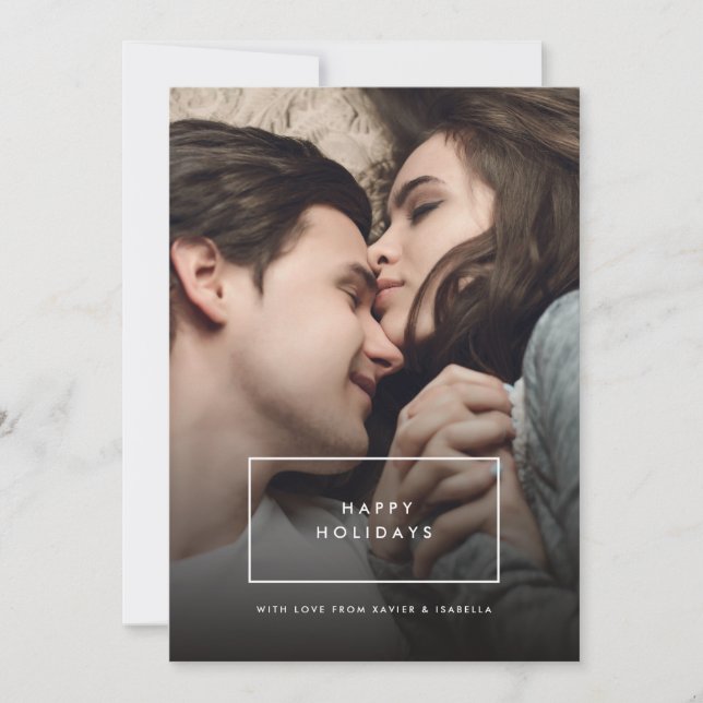 Cartão de Natal de Foto Simplístico Moderno (Frente)