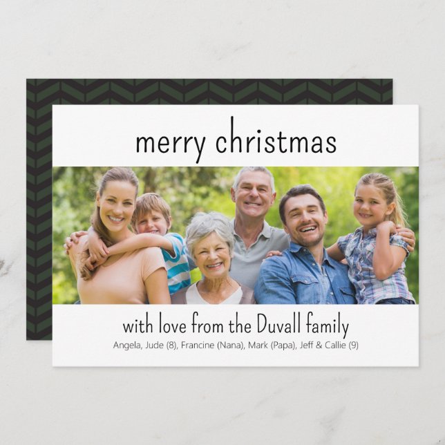 Cartão de Natal de Foto Super Simples (Frente/Verso)