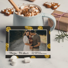 Cartão de Natal de Fotografias com Pontos Brilhant