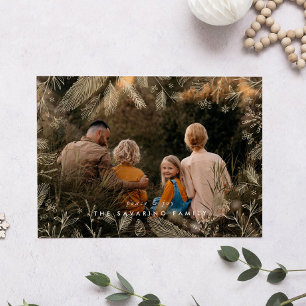 Cartão de Natal de Fotografias de Inverno Dourado