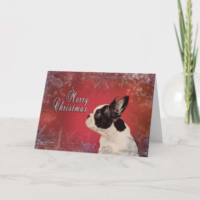 Cartão de Natal de Frenchie (Frente)
