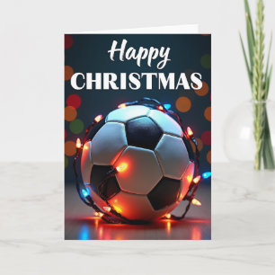 Cartão de Natal de Futebol Feliz