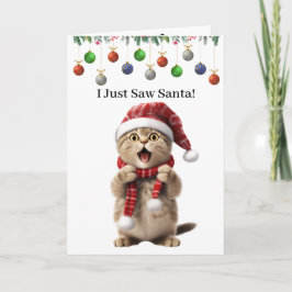 Cartão de Natal de Gato Caprichoso Gatito Fofo