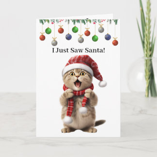 Cartão de Natal de Gato Caprichoso Gatito Fofo