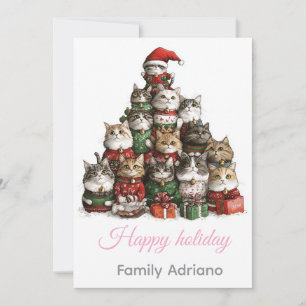 :  🎄 Cartão de Natal de Gato Fofo Árvore de Natal