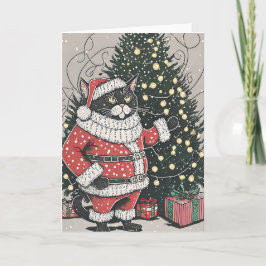 Cartão de Natal de Gato Mal-Humorado Perfeito