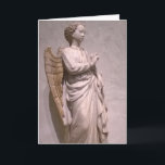 Cartão de Natal de Gaudete<br><div class="desc">Uma escultura do arcanjo Gabriel e uma canção de natal Latin do Natal para seus amigos do medievalist.</div>