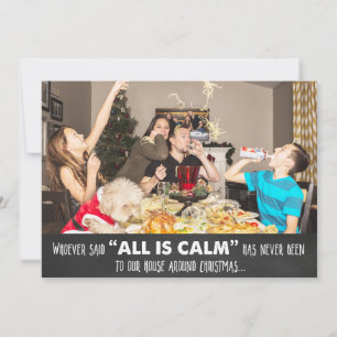 Cartão de Natal de Giz com Foto de Humor Divertido