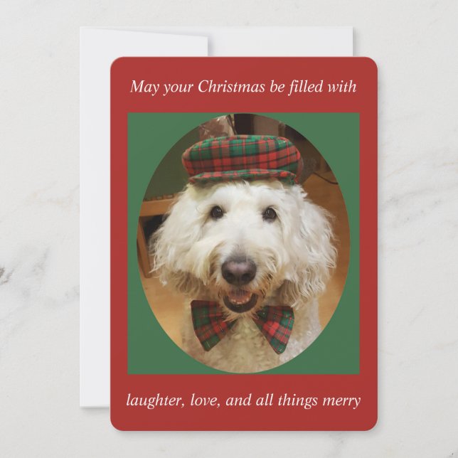 Cartão de Natal de Goldendoodle (Frente)