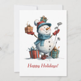 Cartão de Natal de Golfe Esfestivo